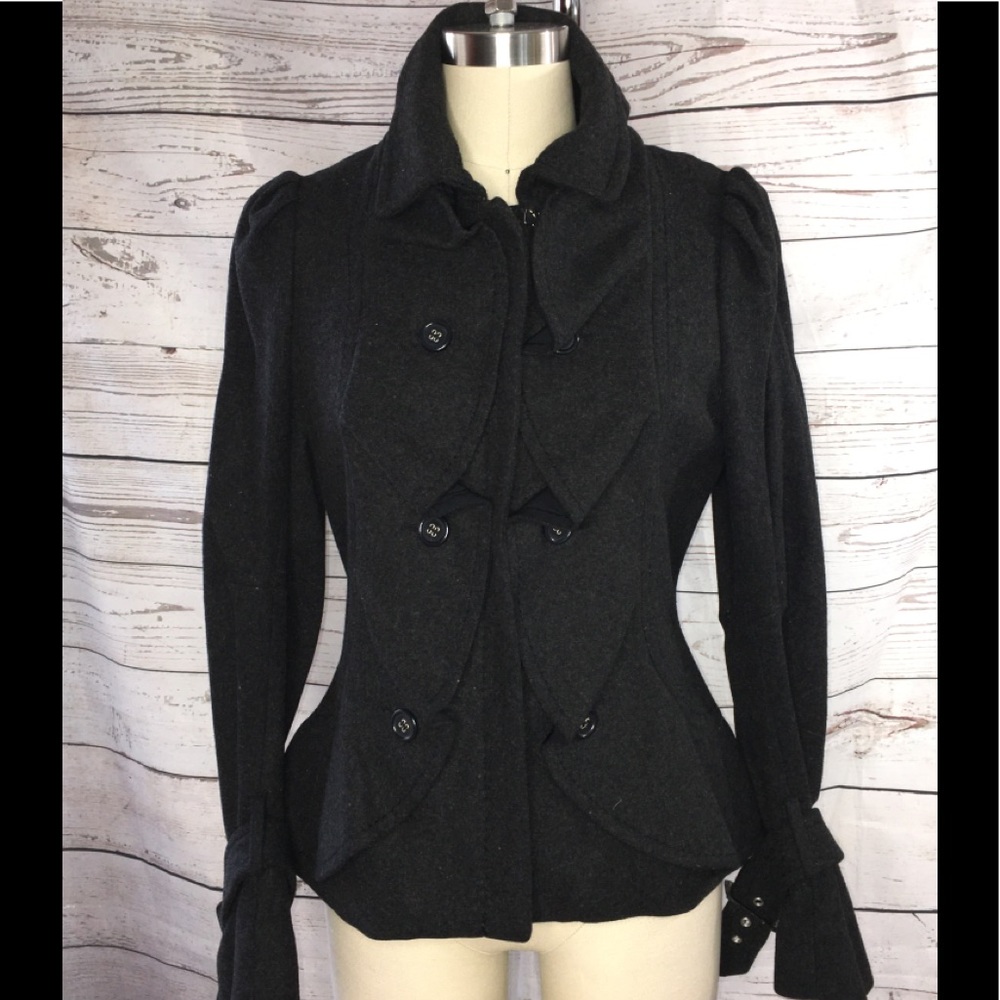 - Bcbgmaxazria Black Structured Wool Blend Jacket - image 1